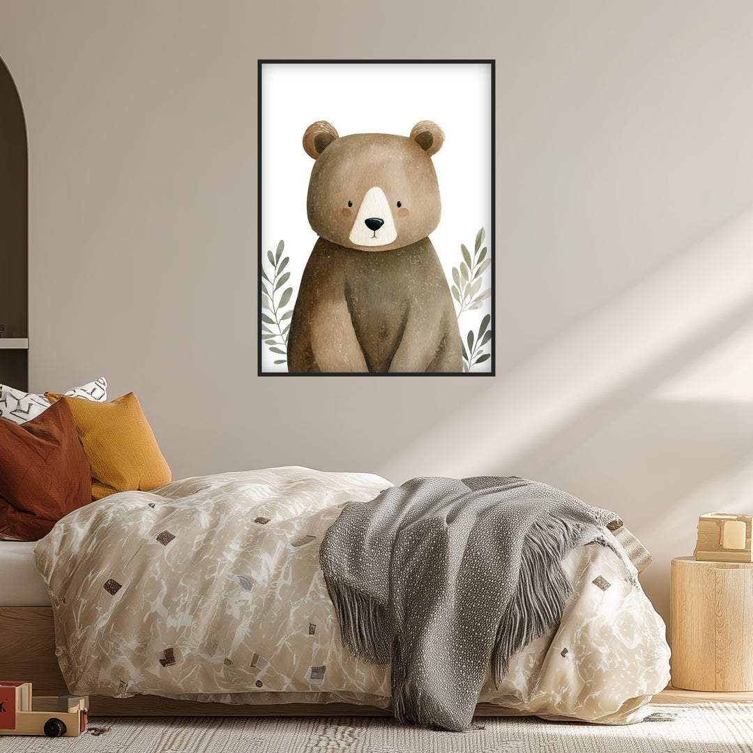 Sanfter Bär Aquarell Poster abstrakt – mattes Kunstdruck-Papier – Ansicht 4