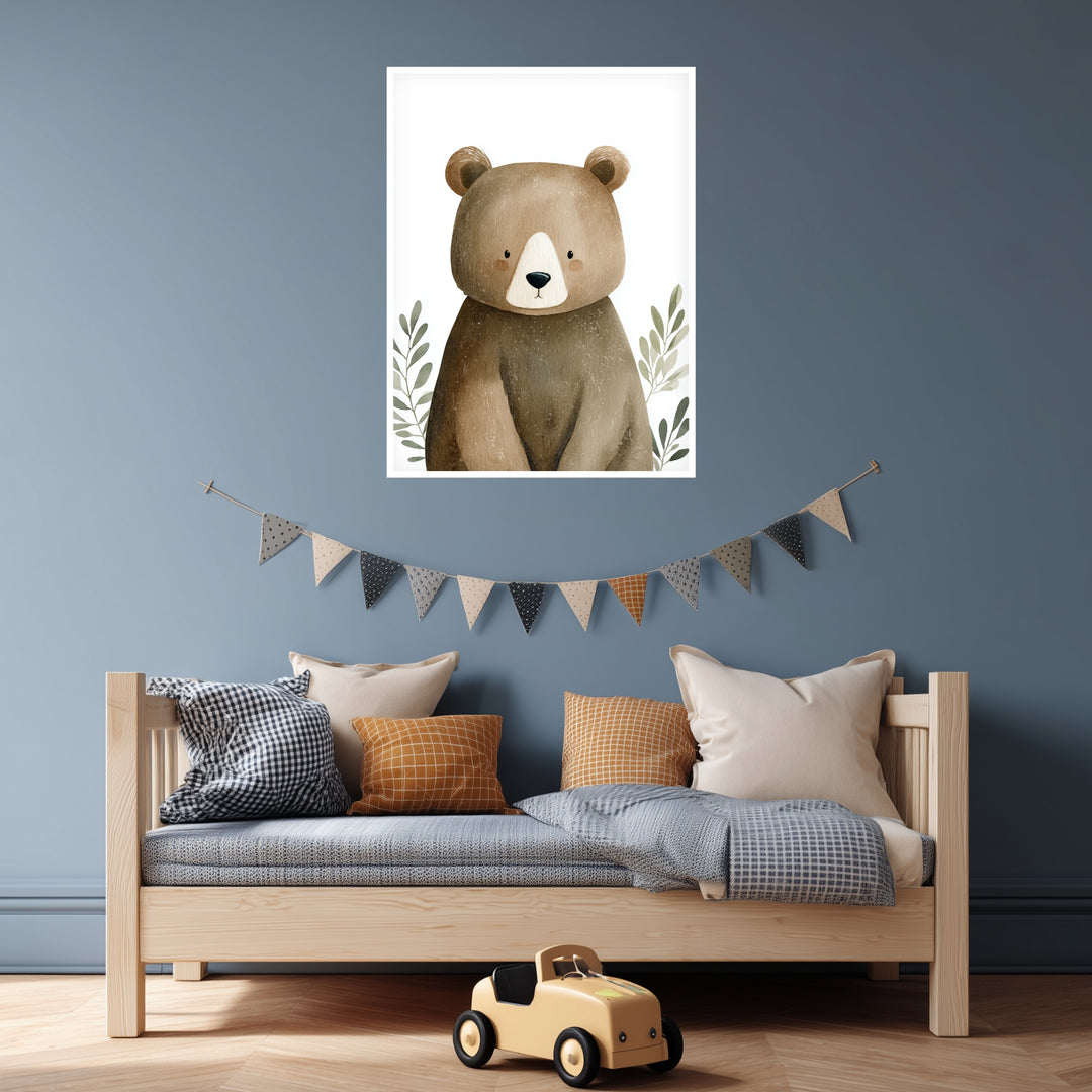 Sanfter Bär Aquarell Poster abstrakt – mattes Kunstdruck-Papier – Ansicht 3