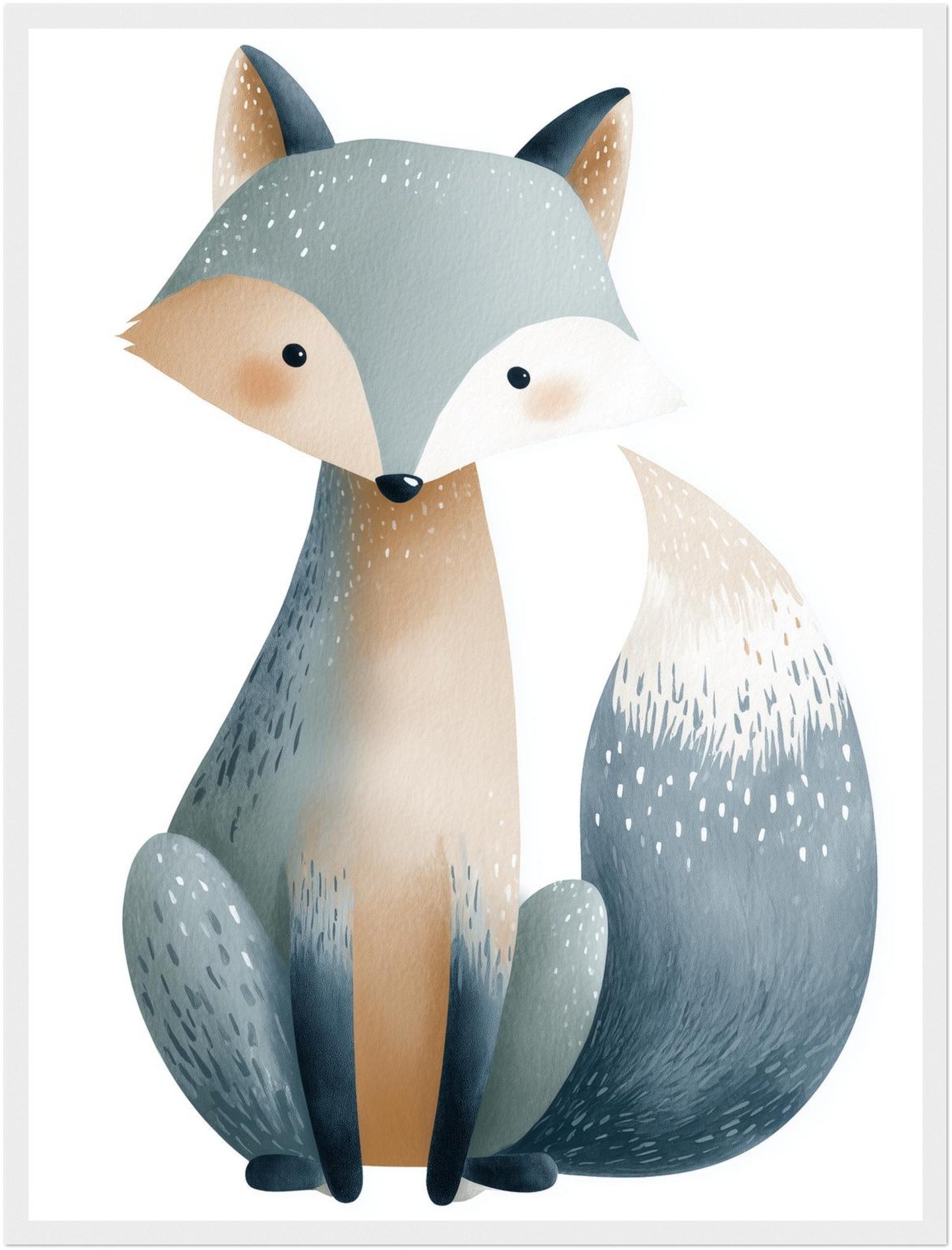 Sanfter blauer Fuchs Aquarell Poster