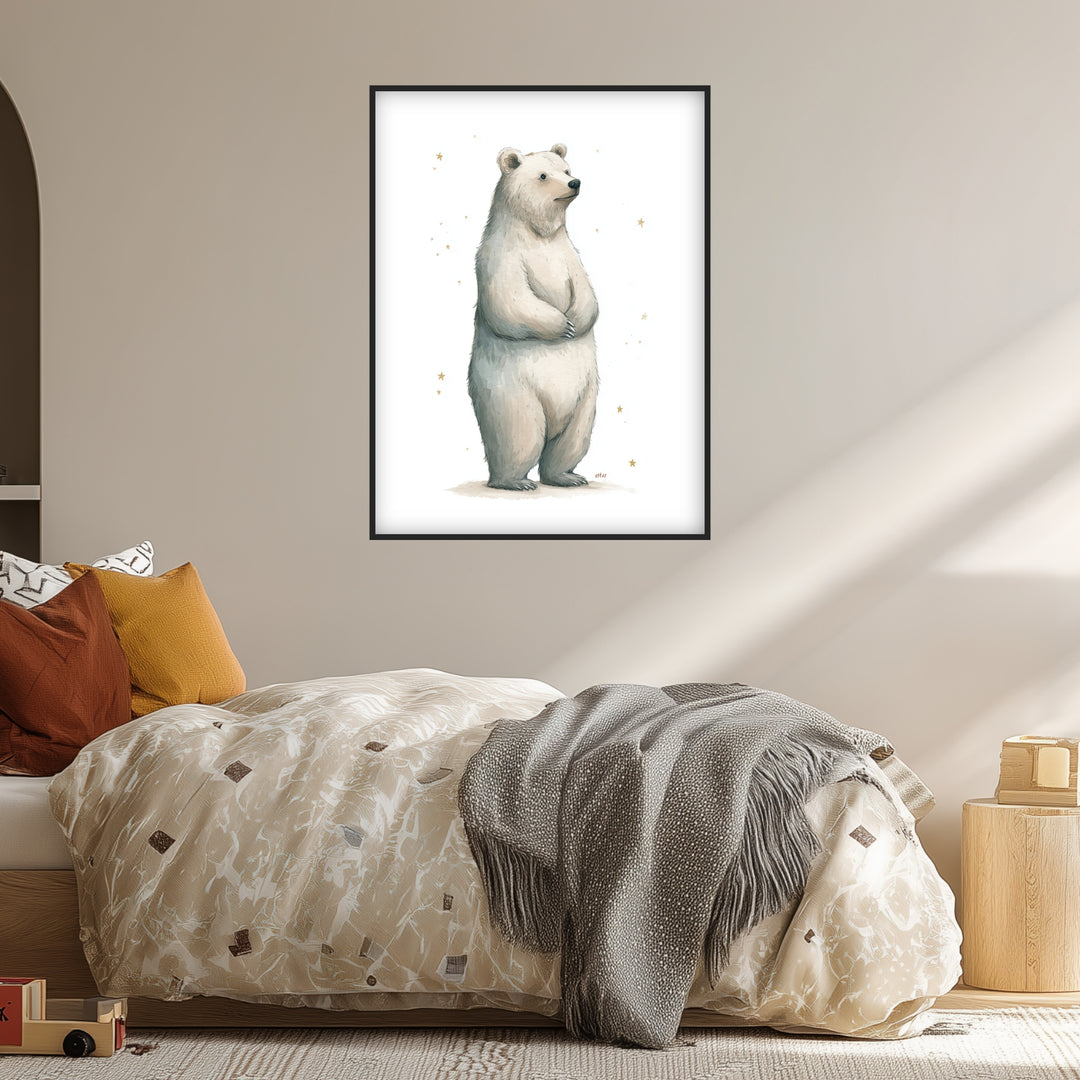 Sanfter Eisbär Aquarell Poster abstrakt – mattes Kunstdruck-Papier – Ansicht 3