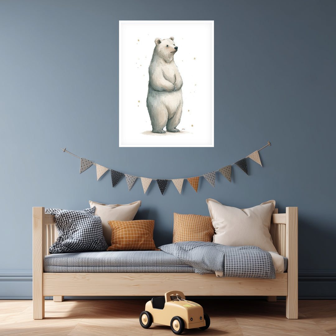 Sanfter Eisbär Aquarell Poster abstrakt – mattes Kunstdruck-Papier – Ansicht 4