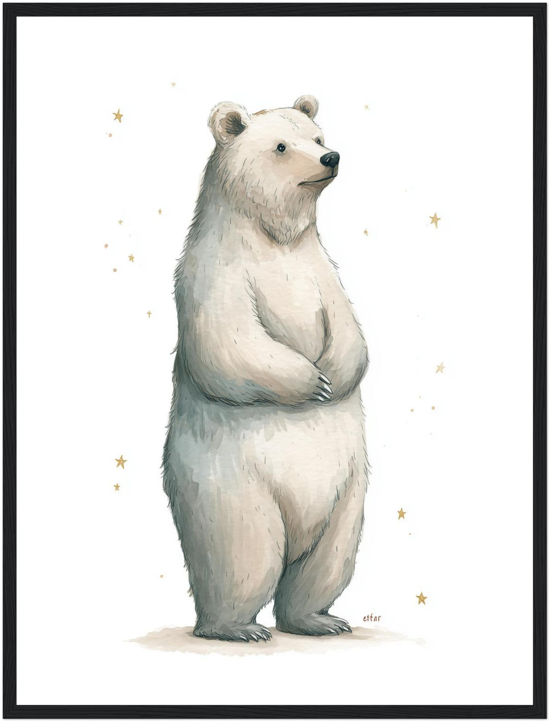 Sanfter Eisbär Aquarell Poster abstrakt – mattes Kunstdruck-Papier – Ansicht 5