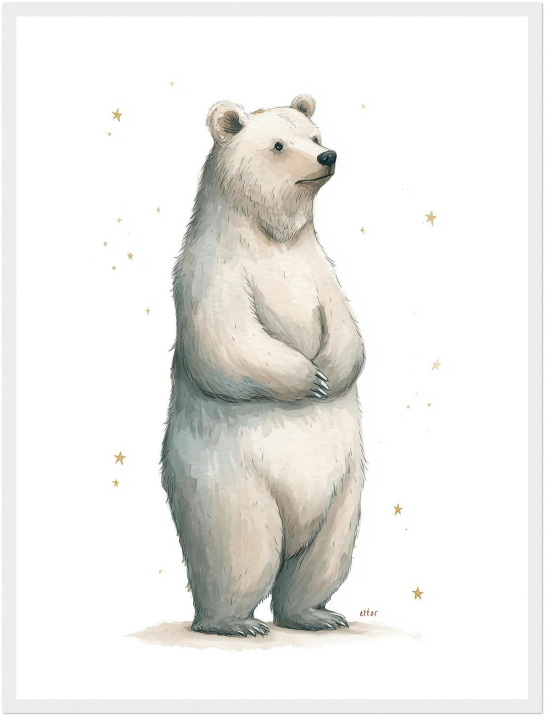 Sanfter Eisbär Aquarell Poster abstrakt – mattes Kunstdruck-Papier – Ansicht 6