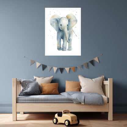 Sanfter Elefant Aquarell Poster