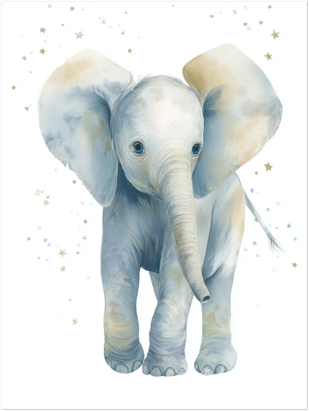 Sanfter Elefant Aquarell abstrakt – Wandkunst