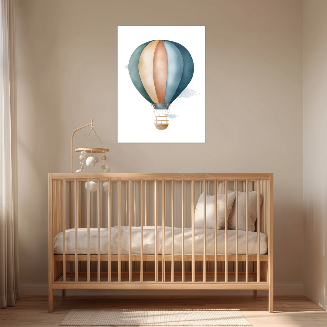 Sanfter Heißluftballon Aquarell Poster abstrakt – mattes Kunstdruck-Papier – Ansicht 2