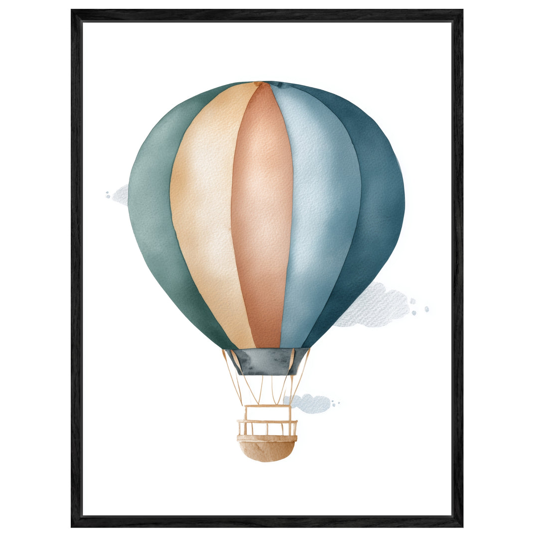 Sanfter Heißluftballon Aquarell Leinwandbild abstrakt – Leinwand auf Holzrahmen – Ansicht 4