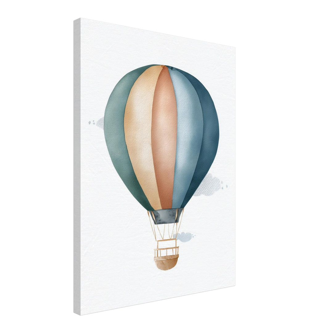 Sanfter Heißluftballon Aquarell Leinwandbild abstrakt – Leinwand auf Holzrahmen – Ansicht 2