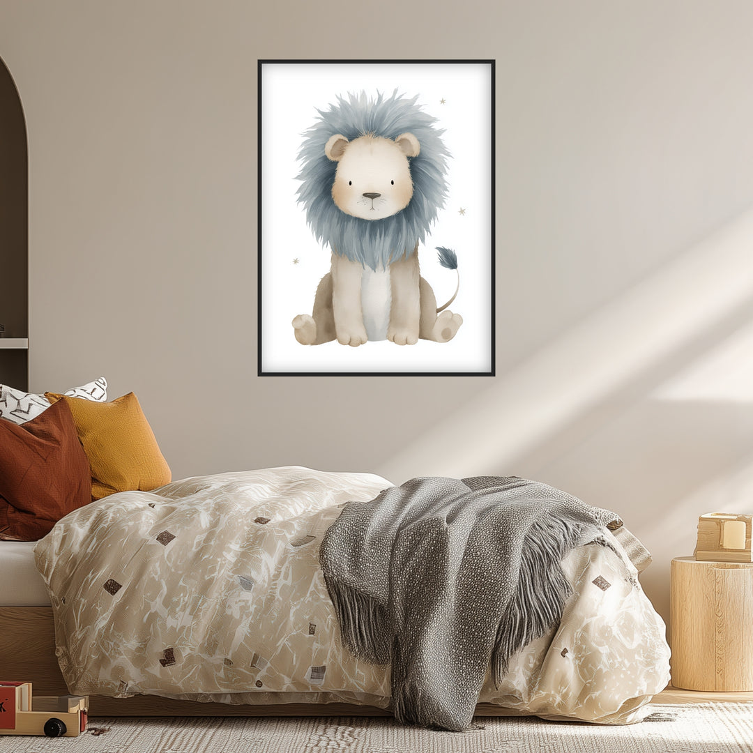 Sanfter Löwe Aquarell Poster abstrakt – mattes Kunstdruck-Papier – Ansicht 3