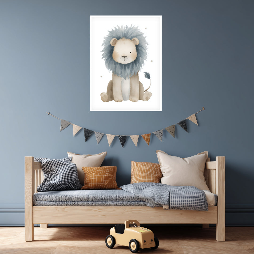 Sanfter Löwe Aquarell Poster abstrakt – mattes Kunstdruck-Papier – Ansicht 4