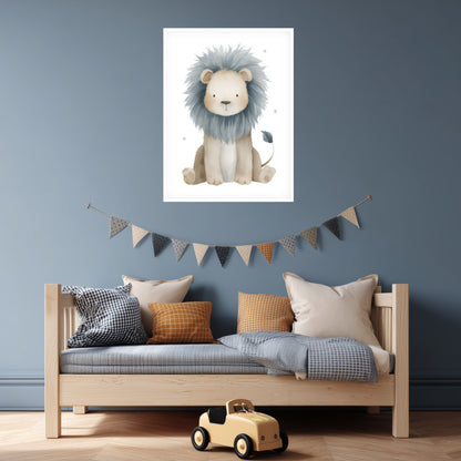 Sanfter Löwe Aquarell Poster