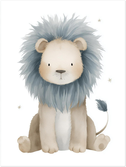 Sanfter Löwe Aquarell Poster