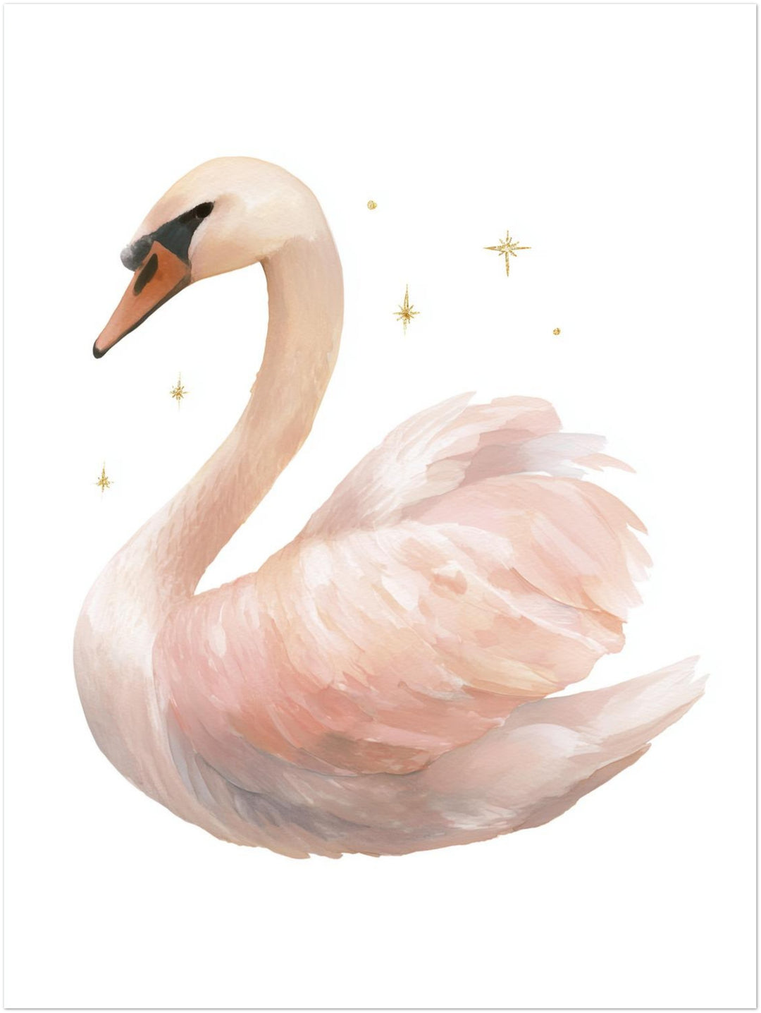 Sanfter Schwan Aquarell abstrakt – Wandkunst