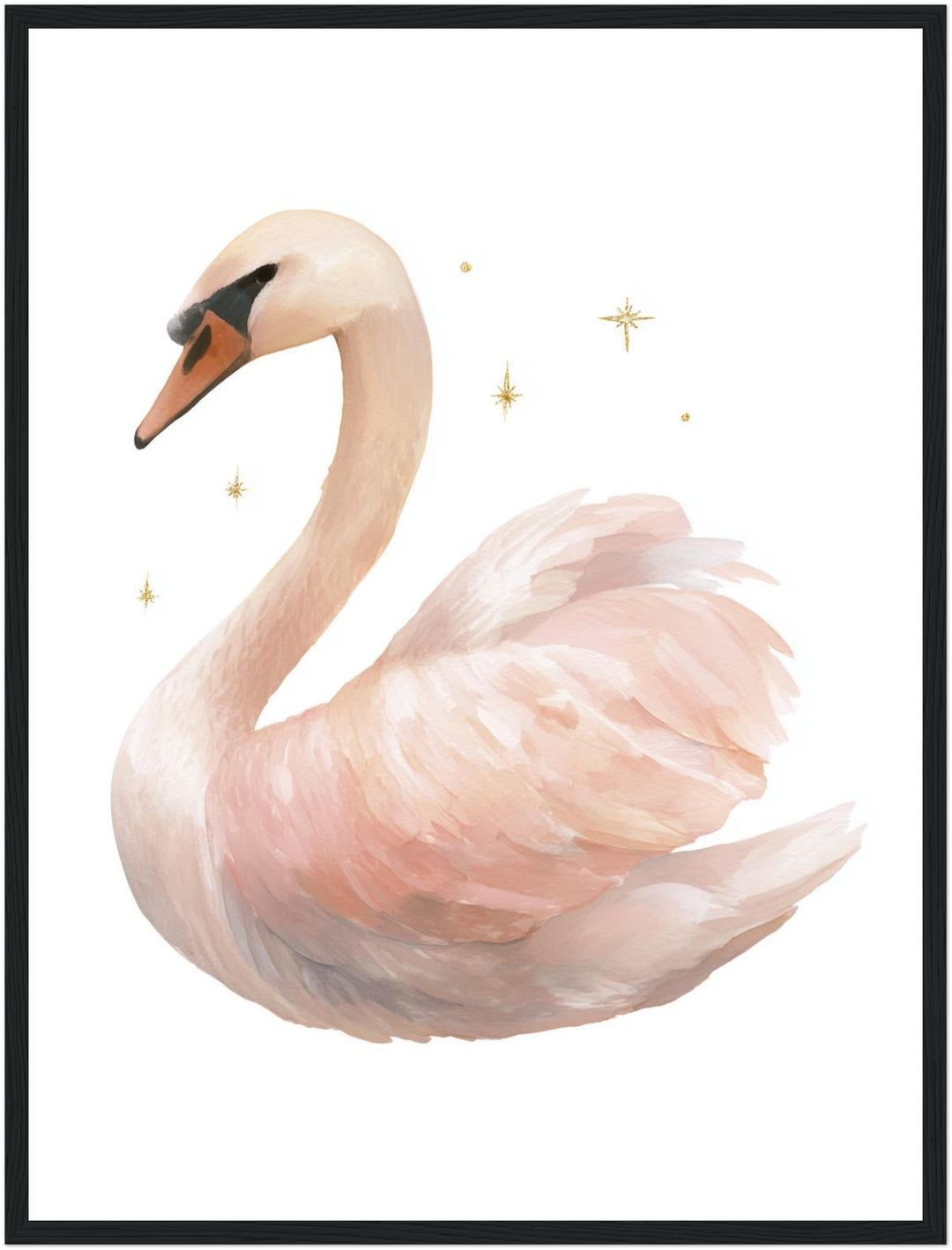 Sanfter Schwan Aquarell Poster abstrakt – mattes Kunstdruck-Papier – Ansicht 5