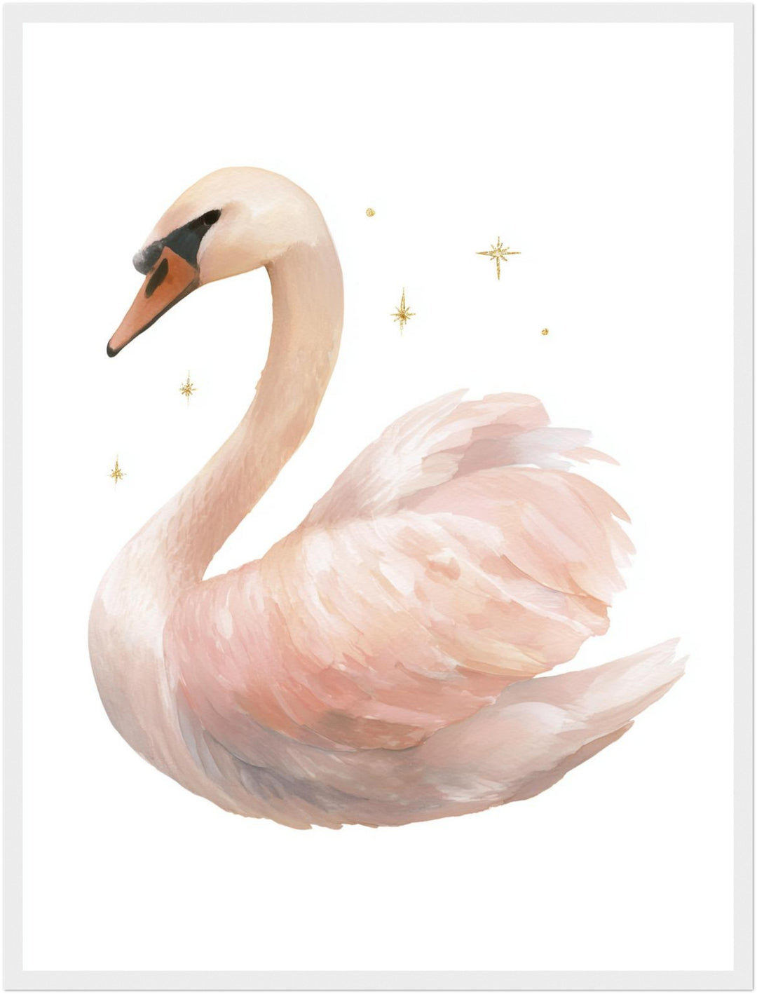 Sanfter Schwan Aquarell Poster abstrakt – mattes Kunstdruck-Papier – Ansicht 6