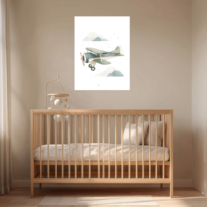 Sanftes Flugzeug Aquarell Poster