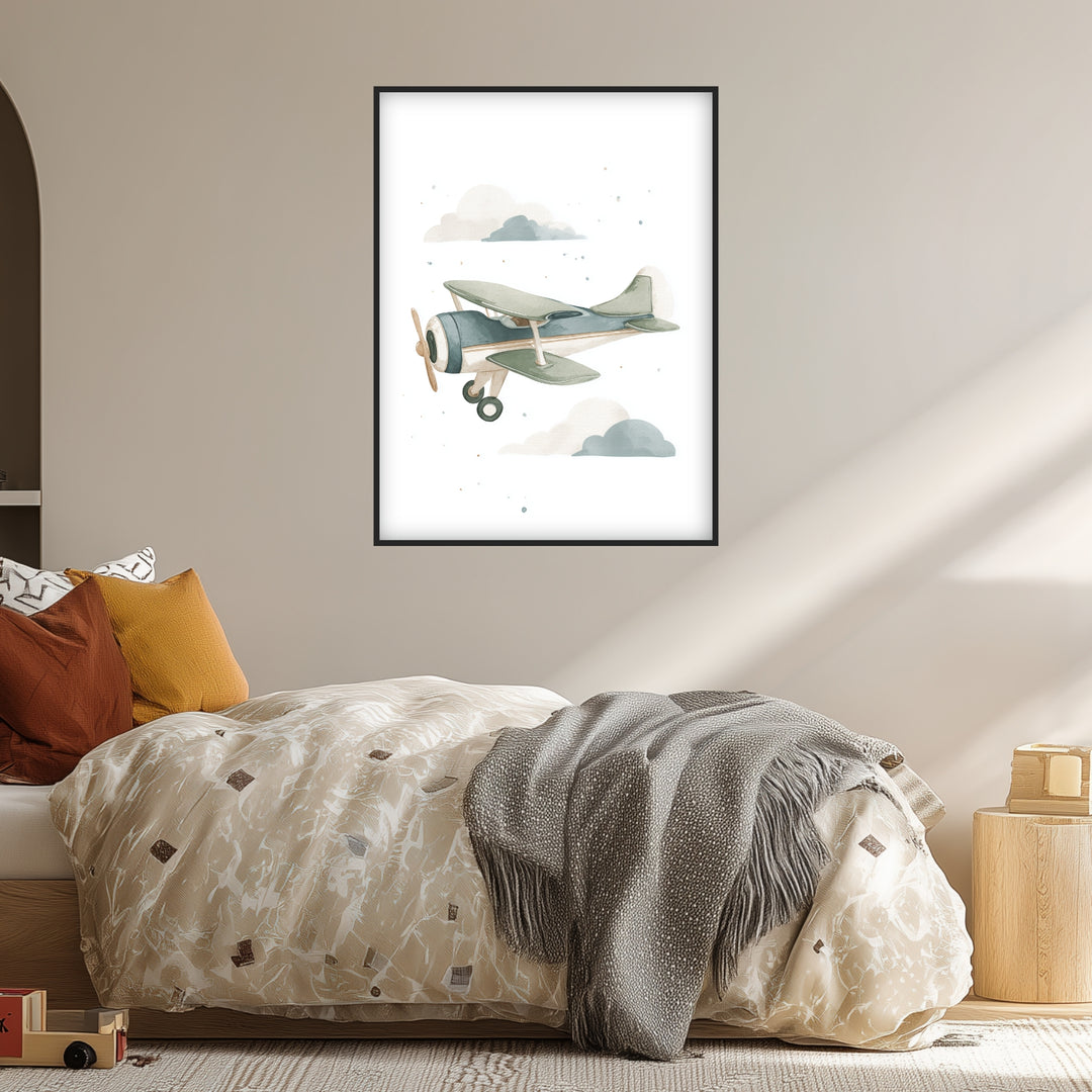 Sanftes Flugzeug Aquarell Poster abstrakt – mattes Kunstdruck-Papier – Ansicht 5