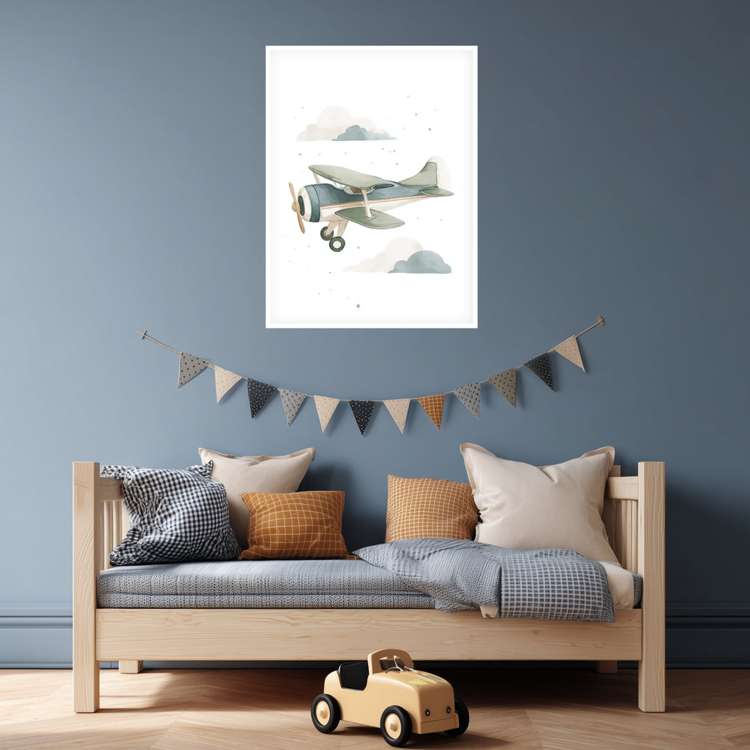 Sanftes Flugzeug Aquarell Poster abstrakt – mattes Kunstdruck-Papier – Ansicht 6