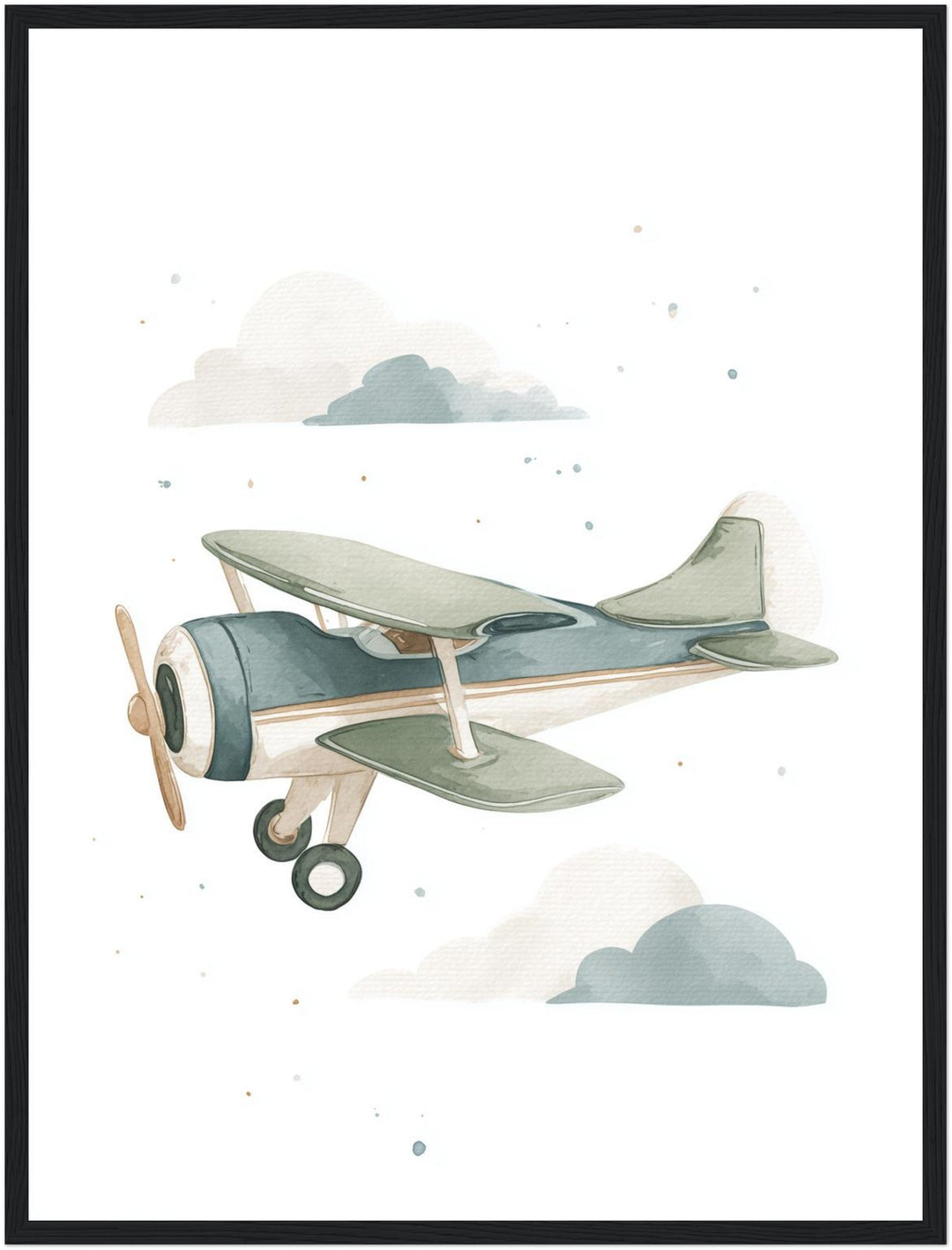 Sanftes Flugzeug Aquarell Poster abstrakt – mattes Kunstdruck-Papier – Ansicht 3
