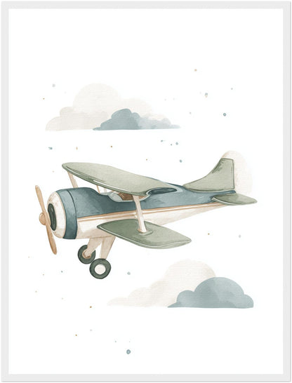 Sanftes Flugzeug Aquarell Poster