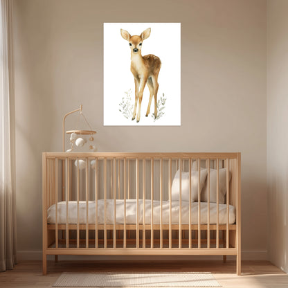 Sanftes Rehkitz Aquarell Poster