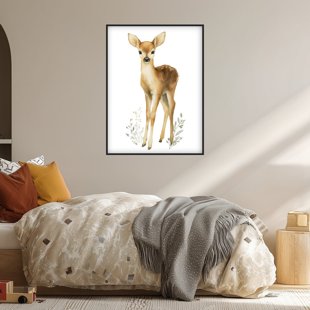 Sanftes Rehkitz Aquarell Poster abstrakt – mattes Kunstdruck-Papier – Ansicht 3