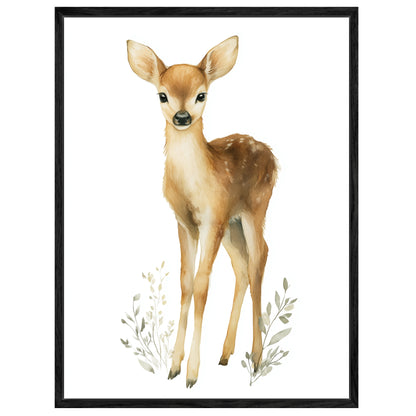 Sanftes Rehkitz Aquarell Leinwandbild