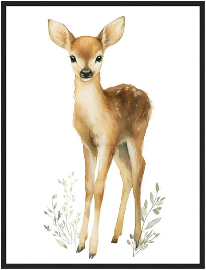 Sanftes Rehkitz Aquarell Poster