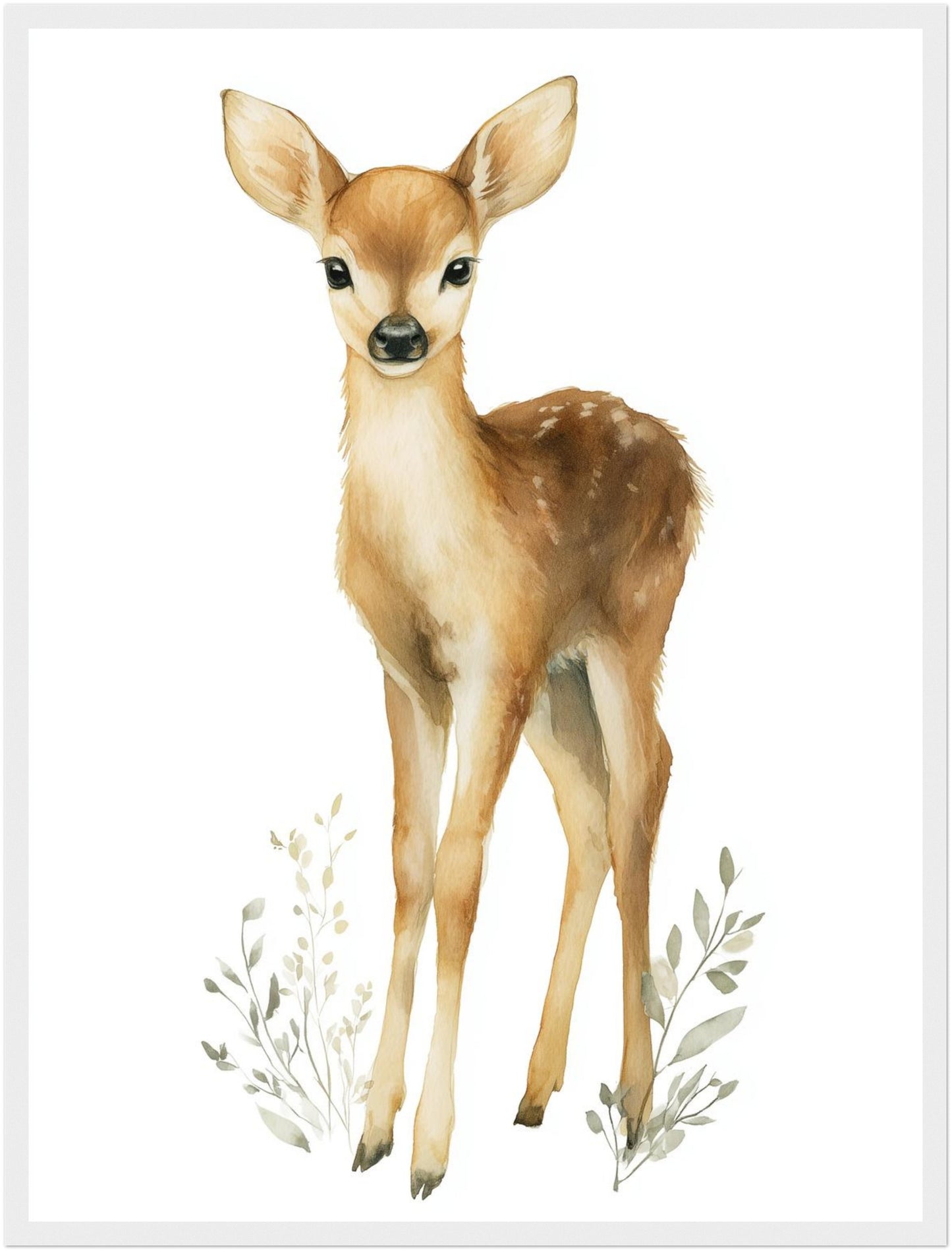 Sanftes Rehkitz Aquarell Poster