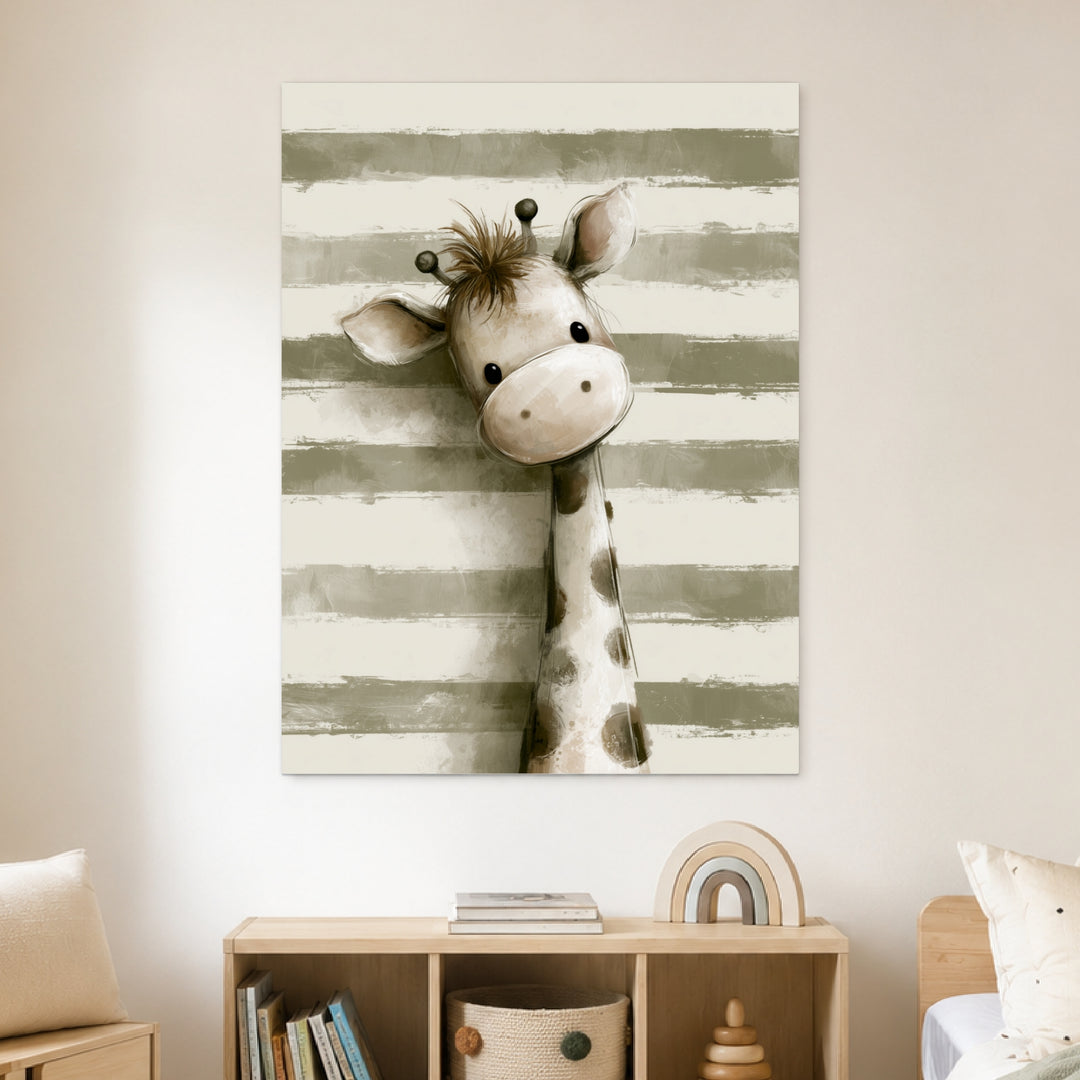 Kleine Giraffe mit Streifen Poster – Ohne Rahmen – Produktfoto