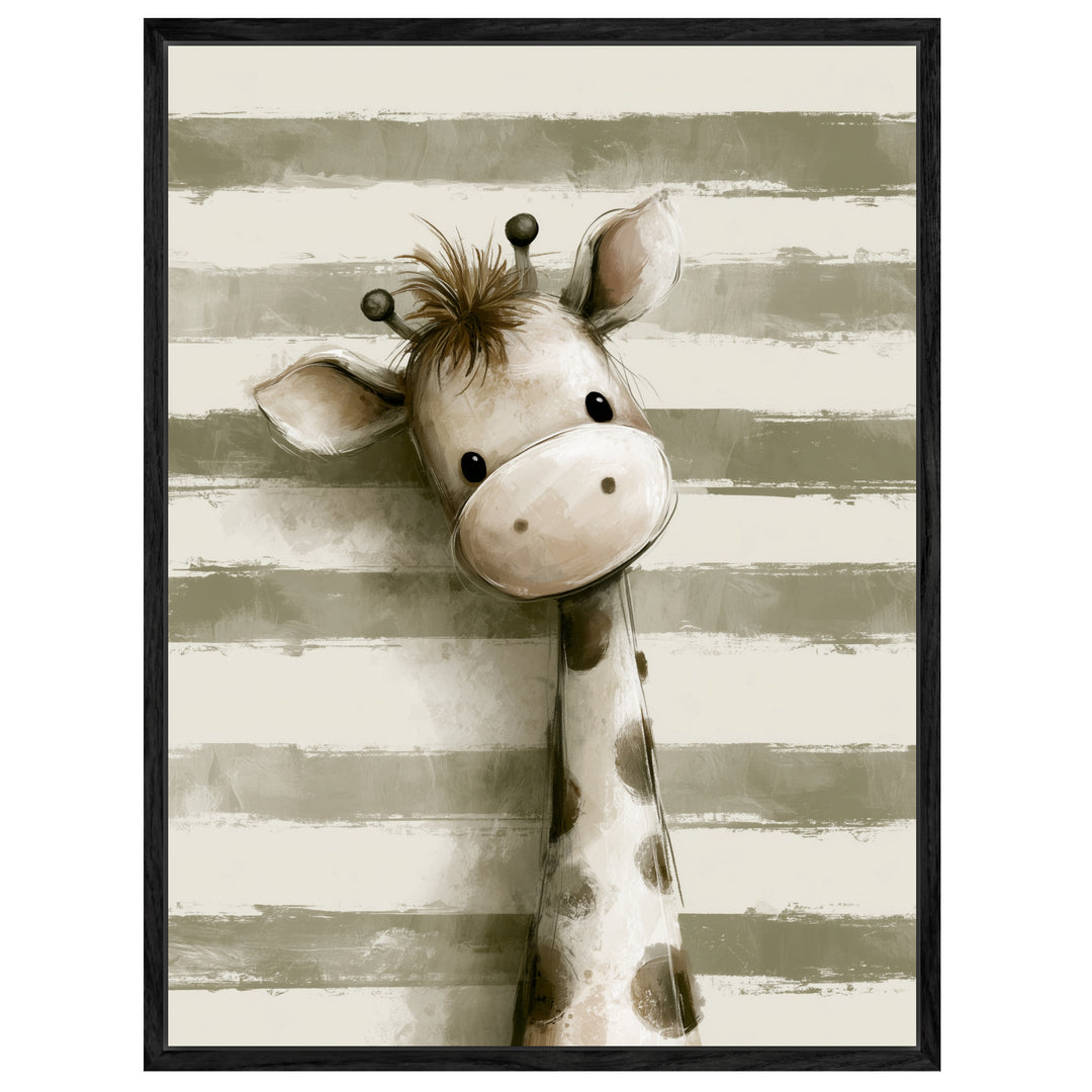 Kleine Giraffe mit Streifen Leinwandbild – Leinwandbild