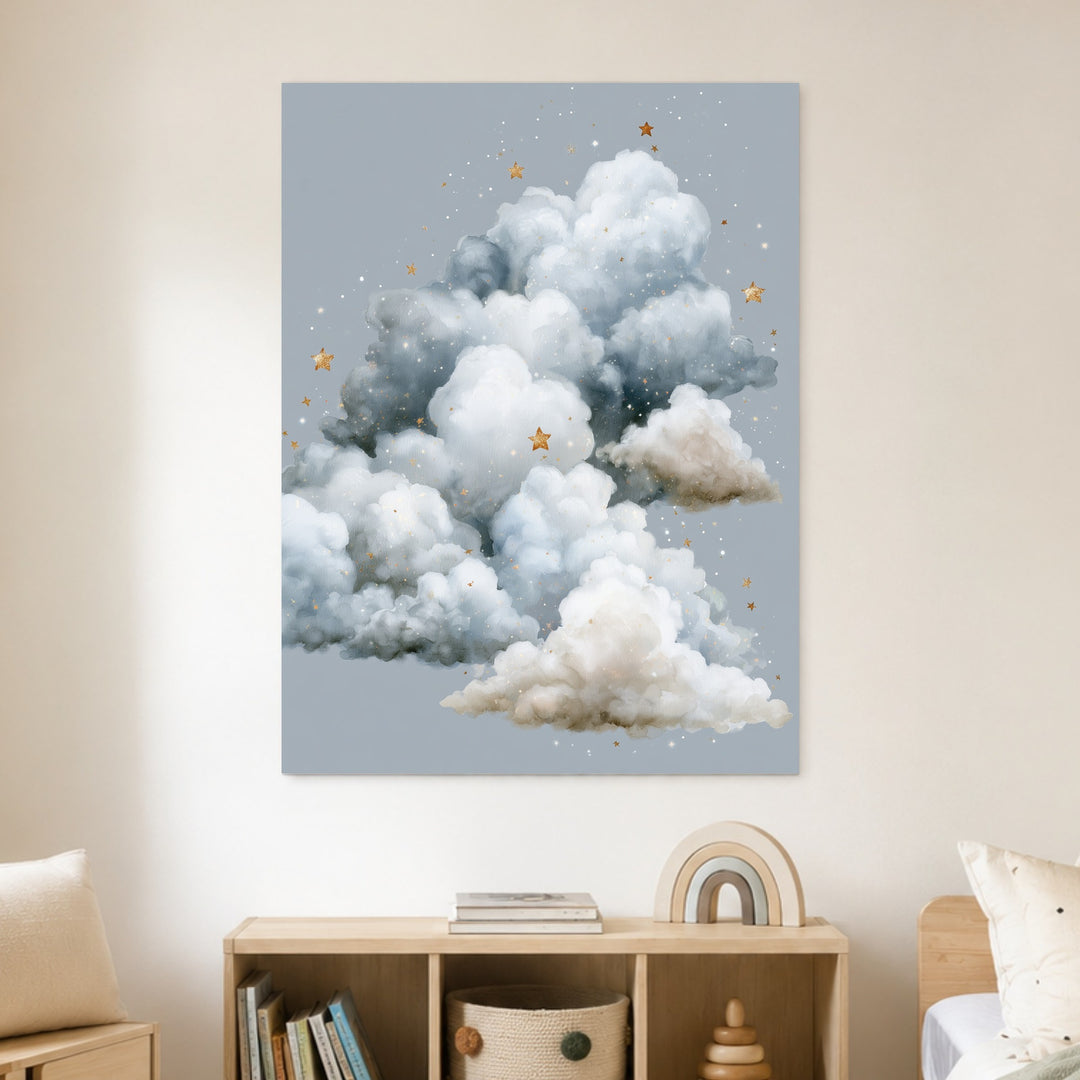 Große Wolke mit Sternen Leinwandbild – Ohne Rahmen – Produktfoto