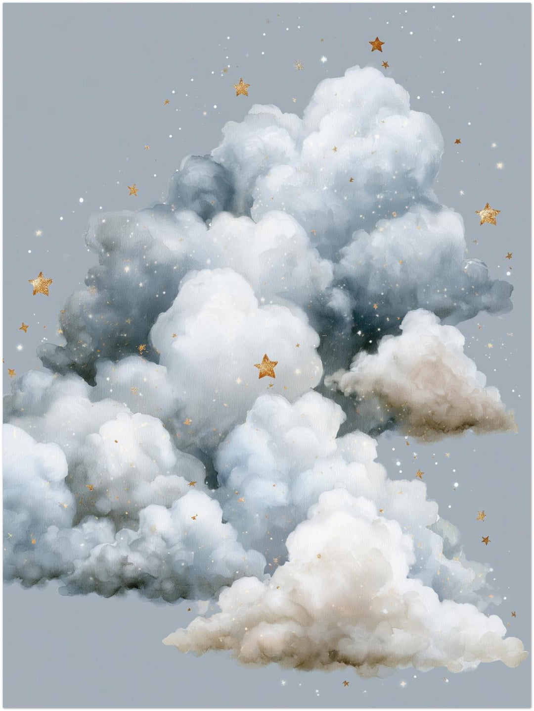 Große Wolke mit Sternen Leinwandbild – Ohne Rahmen – Produktfoto
