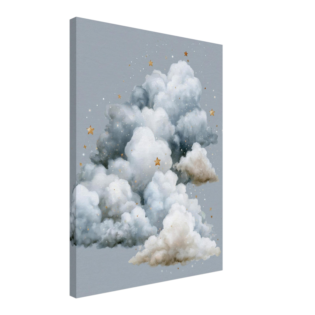 Große Wolke mit Sternen Leinwandbild – Schräge Ansicht – Produktfoto