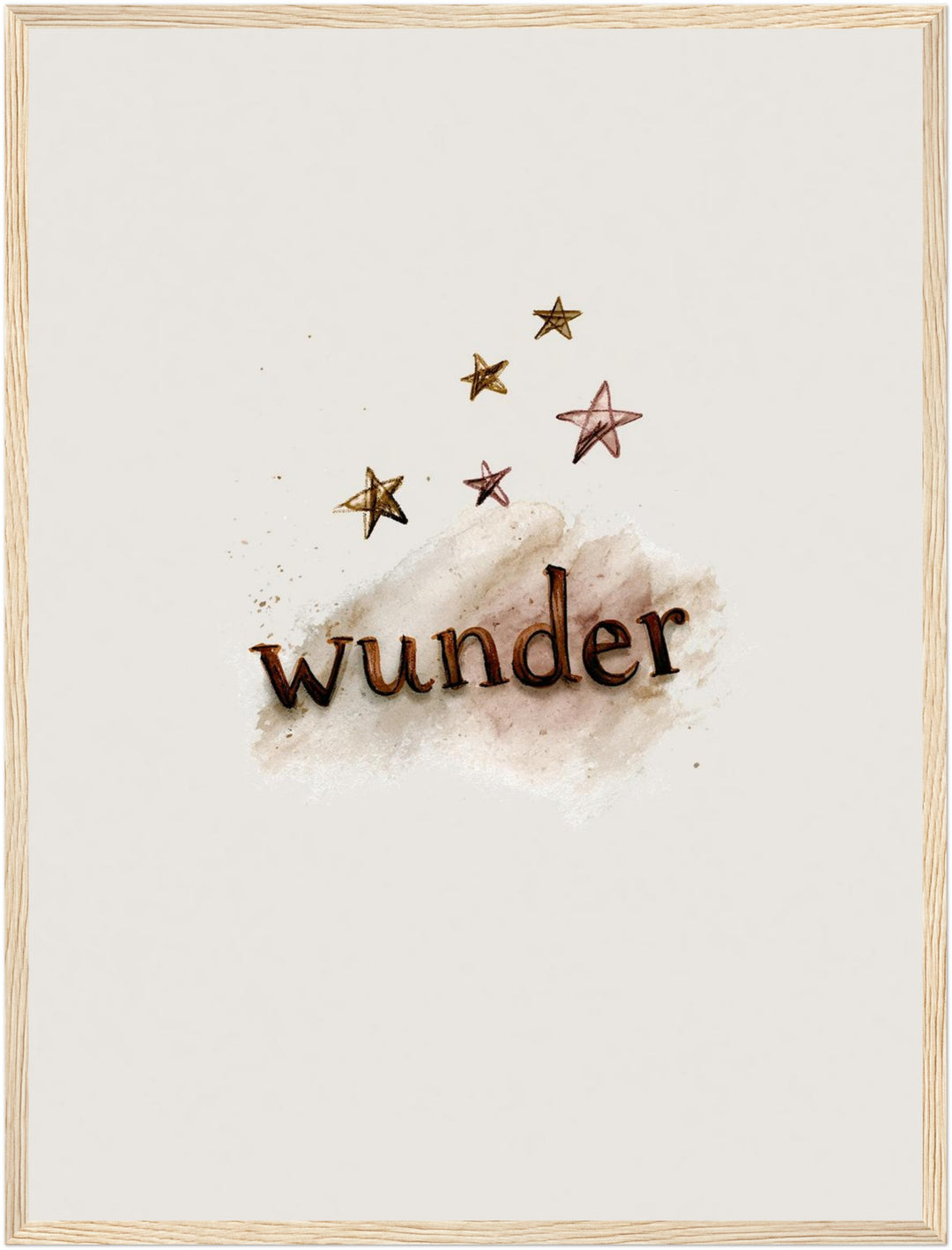 Wunder mit Sternen Poster – Holz natur Rahmen – Produktfoto