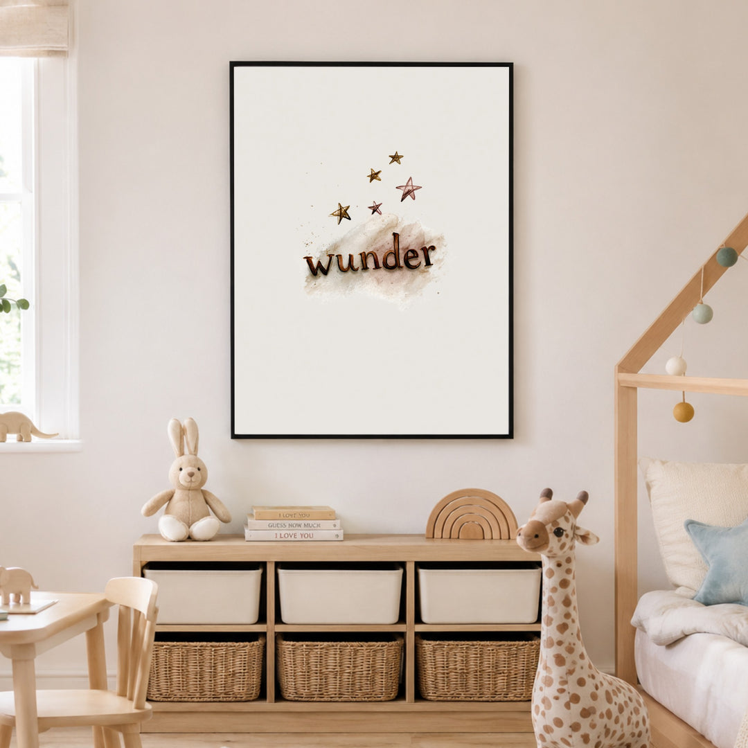 Wunder mit Sternen Poster – Schwarzer Rahmen – Produktfoto
