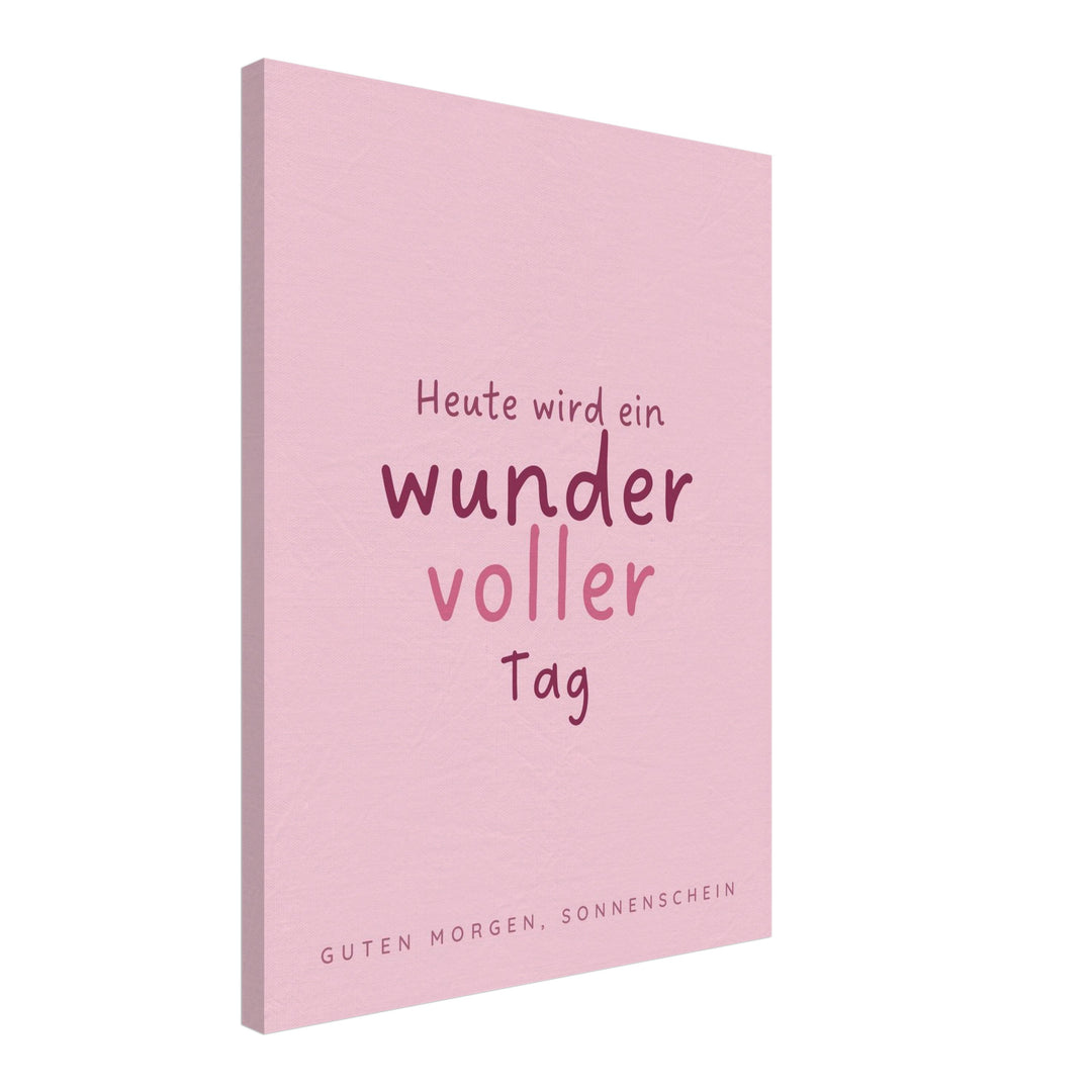 Wundervoller Tag Kinderzimmer Leinwandbild – Schräge Ansicht – Produktfoto