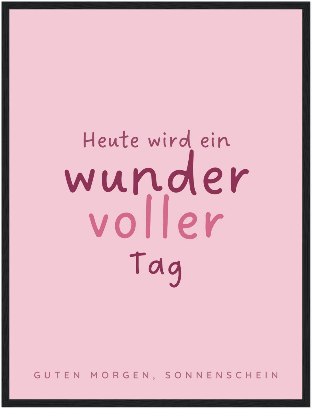 Wundervoller Tag Kinderzimmer Poster – Schwarzer Rahmen – Produktfoto