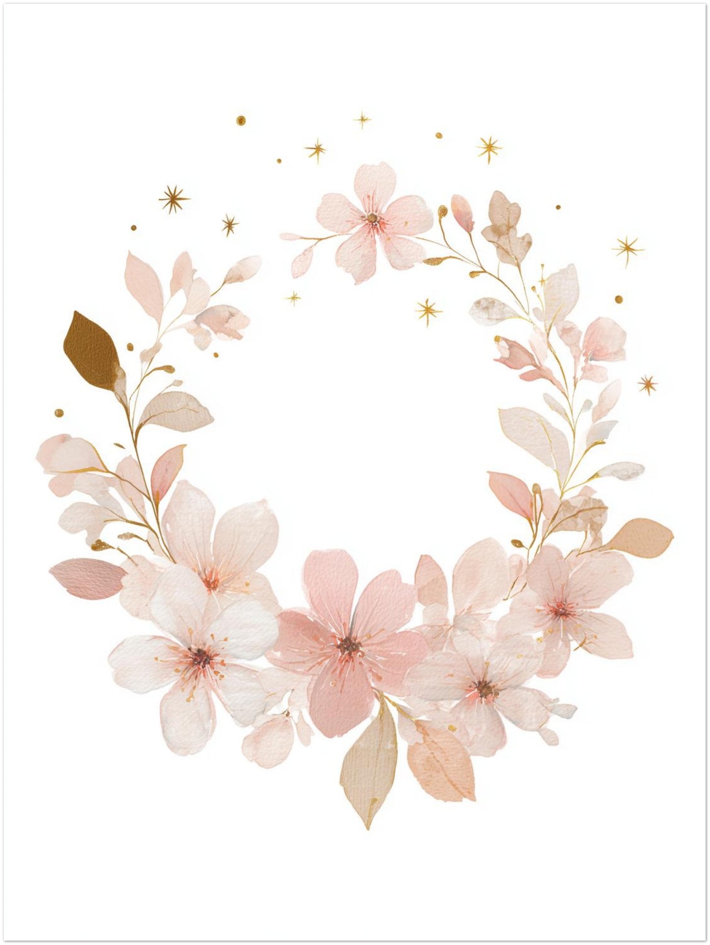 Zarter Blumenkranz Aquarell Poster