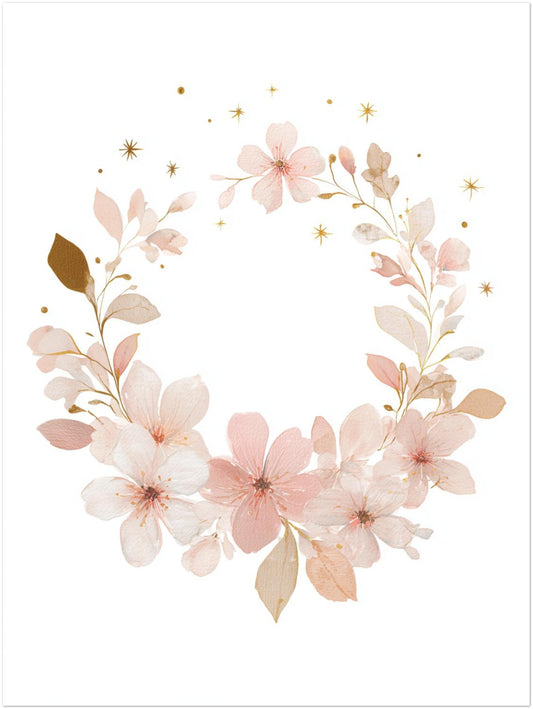 Zarter Blumenkranz Aquarell Poster