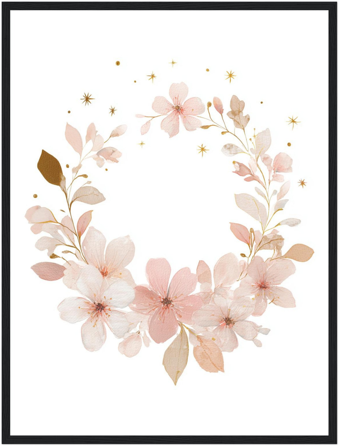 Zarter Blumenkranz Aquarell Poster abstrakt – mattes Kunstdruck-Papier – Ansicht 5