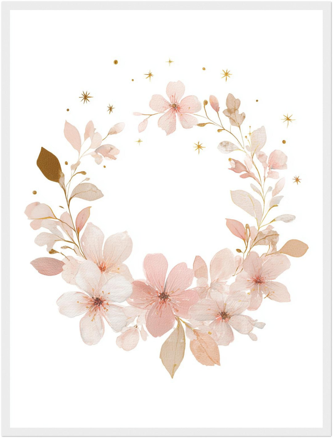 Zarter Blumenkranz Aquarell Poster abstrakt – mattes Kunstdruck-Papier – Ansicht 6