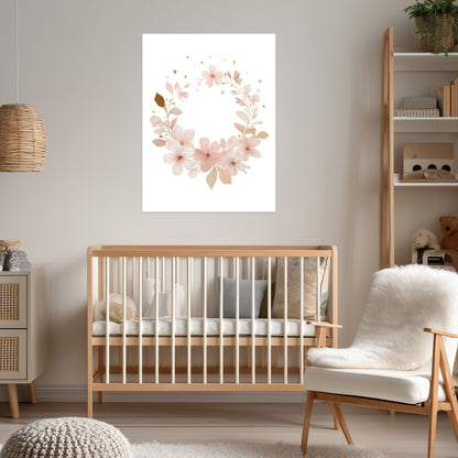 Zarter Blumenkranz Aquarell Poster