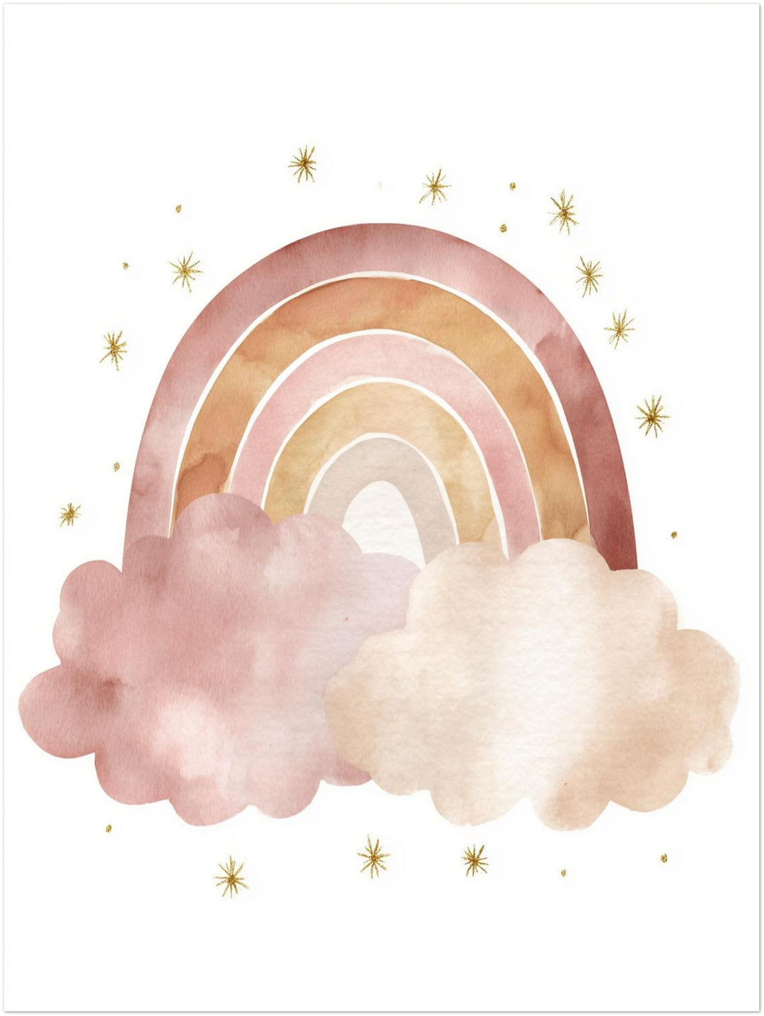 Zarter Regenbogen Aquarell abstrakt – Wandkunst