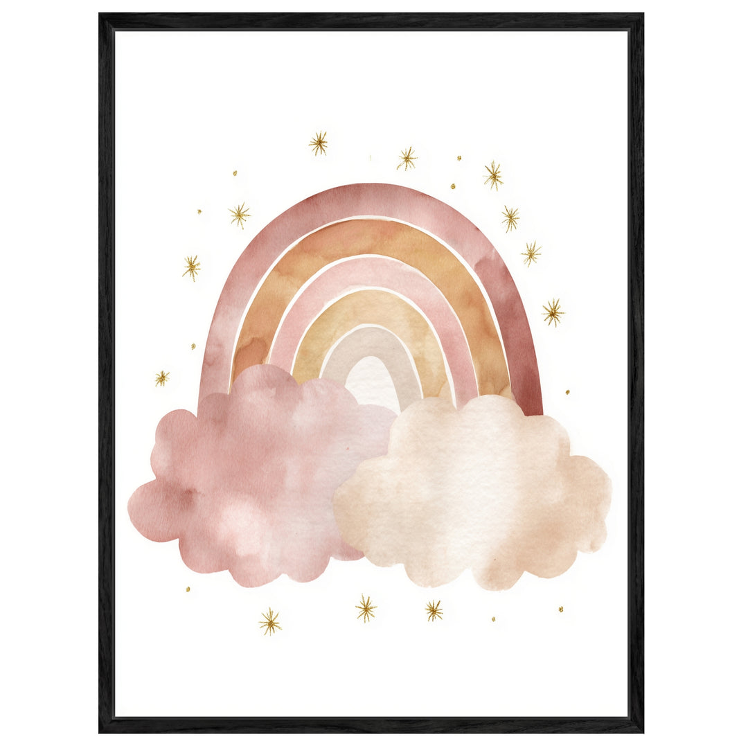Zarter Regenbogen Aquarell Leinwandbild abstrakt – Leinwand auf Holzrahmen – Ansicht 4