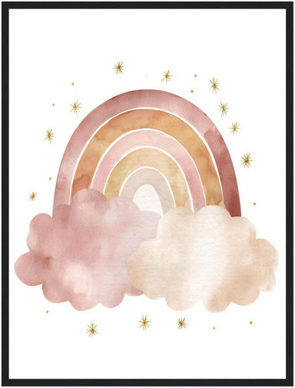 Zarter Regenbogen Aquarell Poster