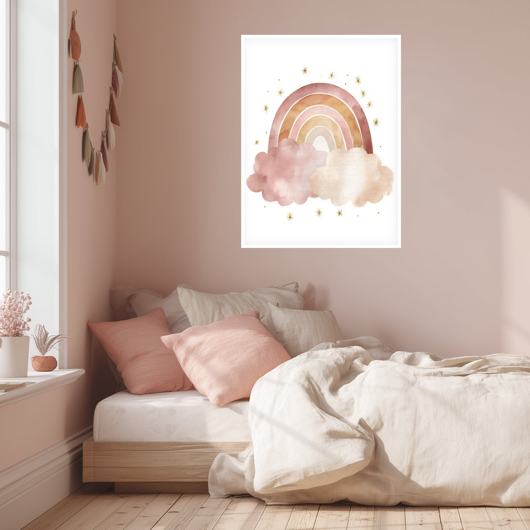 Zarter Regenbogen Aquarell Poster abstrakt – mattes Kunstdruck-Papier – Ansicht 5