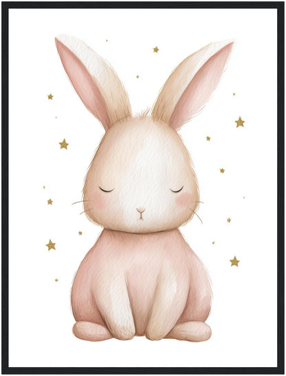 Zarter schlafender Hase Aquarell Poster