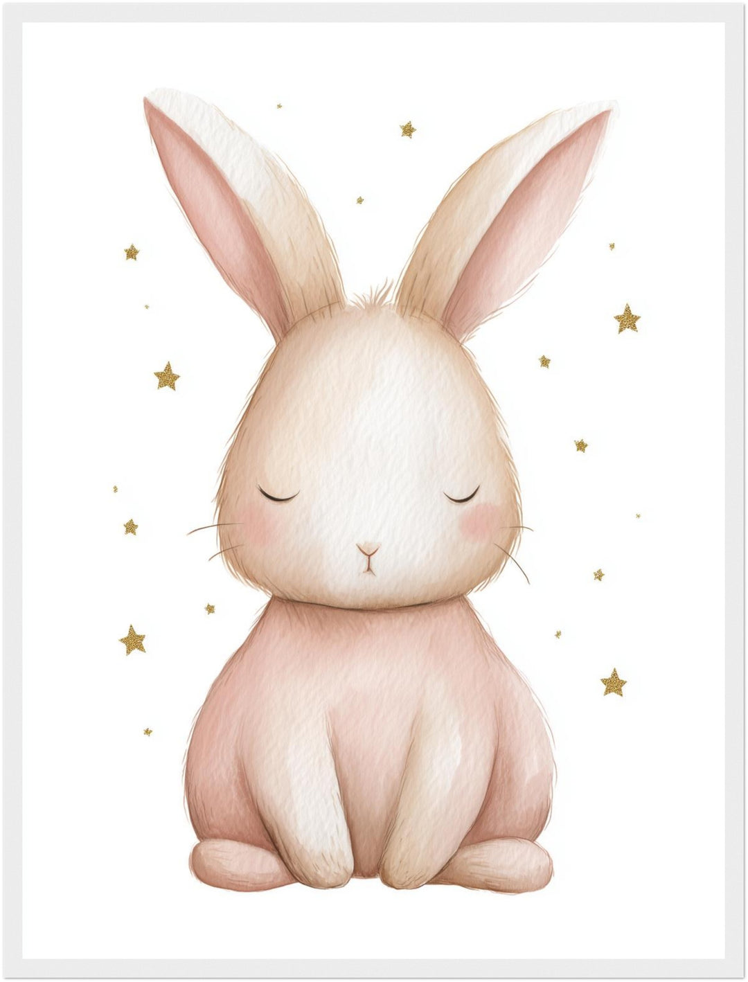 Zarter schlafender Hase Aquarell Poster abstrakt – mattes Kunstdruck-Papier – Ansicht 3