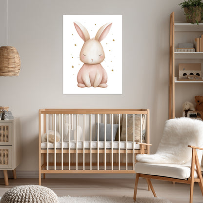 Zarter schlafender Hase Aquarell Poster